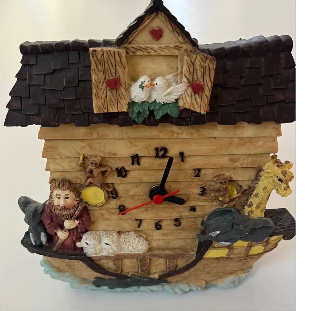 Noah’s Ark Vintage 1995 Table Top Clock Battery Operated